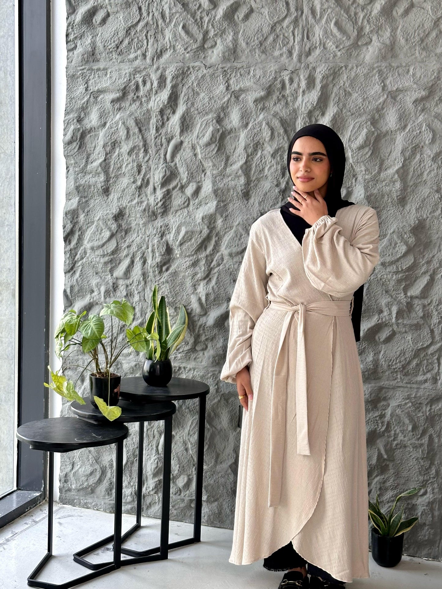 Wrap Dress - Beige