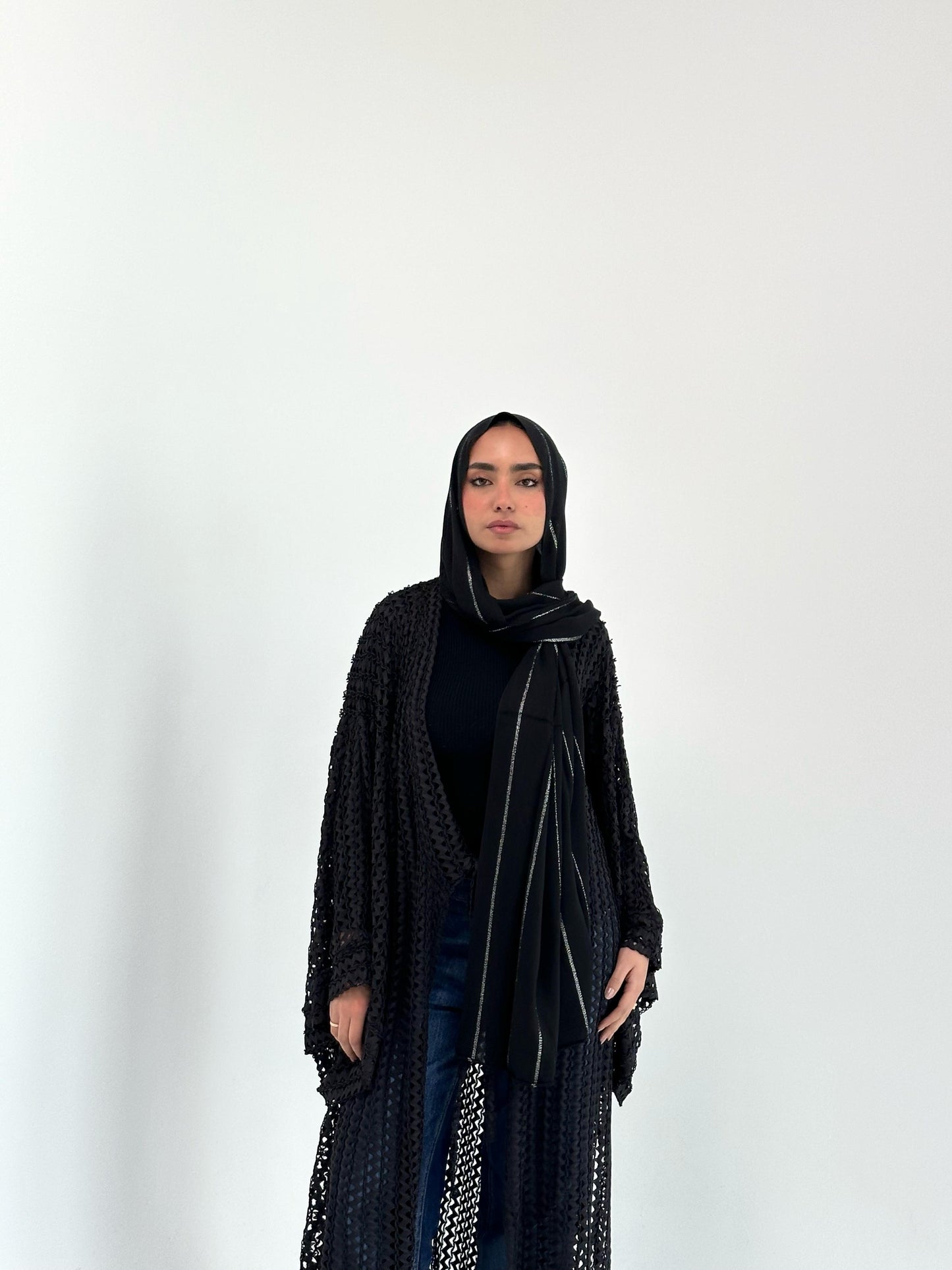 Net Kaftan - Black