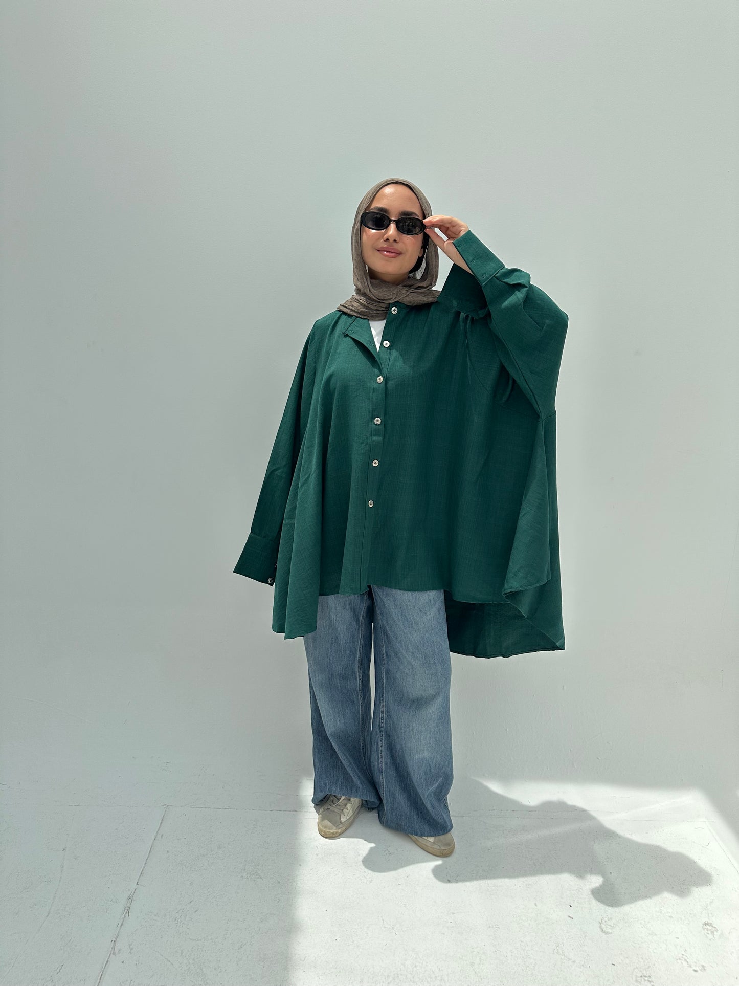 Whimsical Chic Puff Blouse - Green