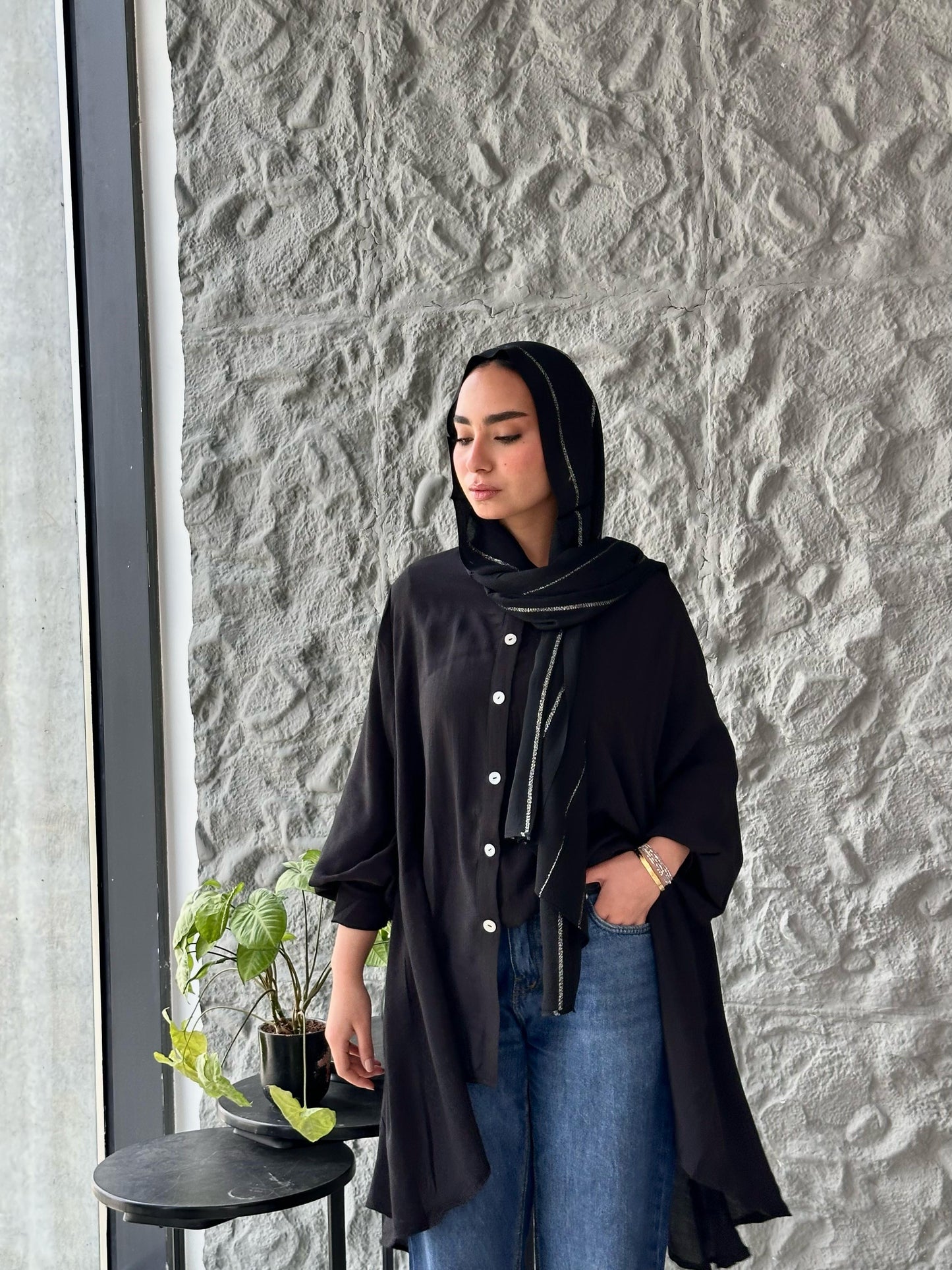 Whimsical Chic Puff Blouse - Black