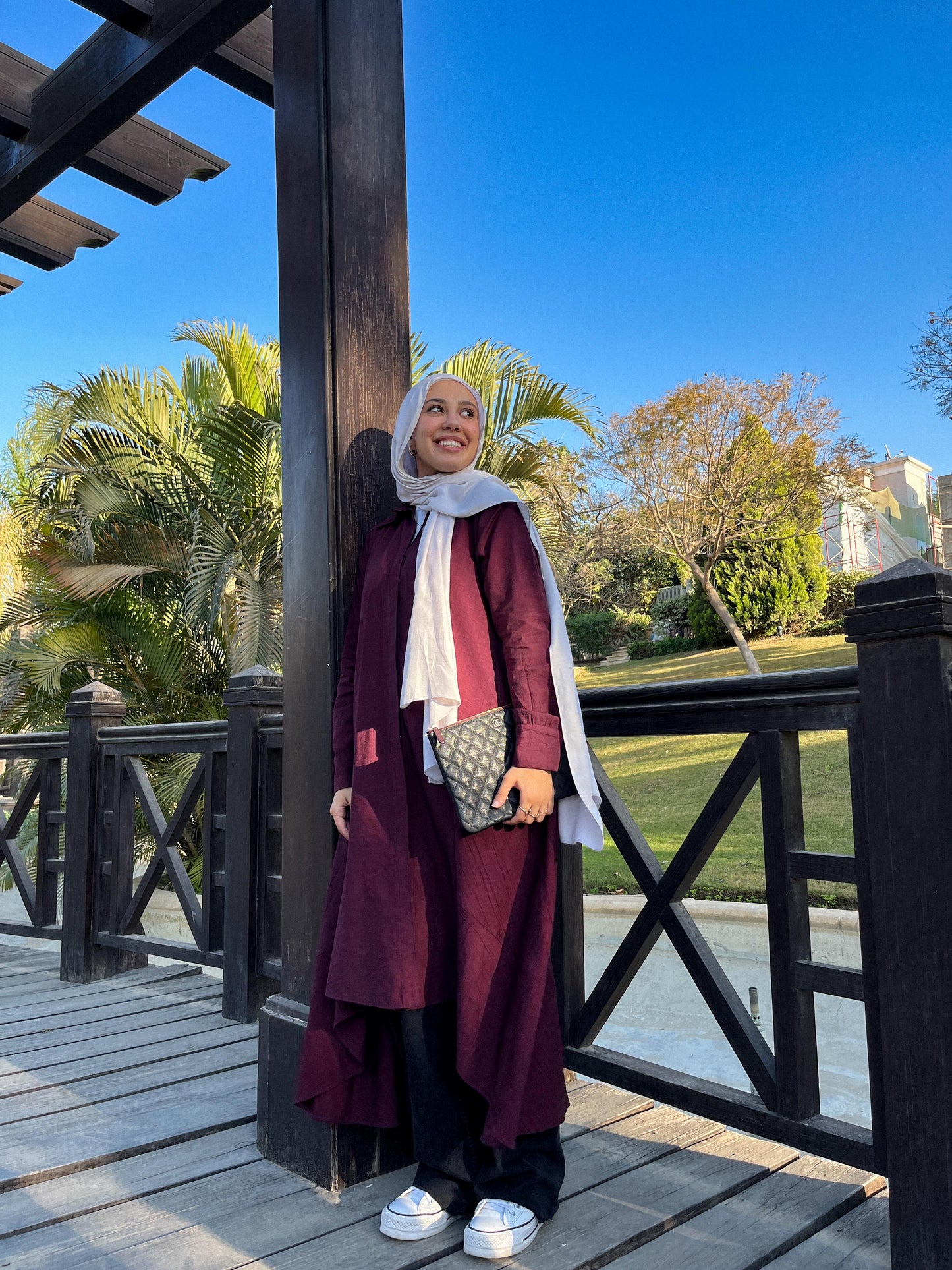 Shirt Dress - Burgundy