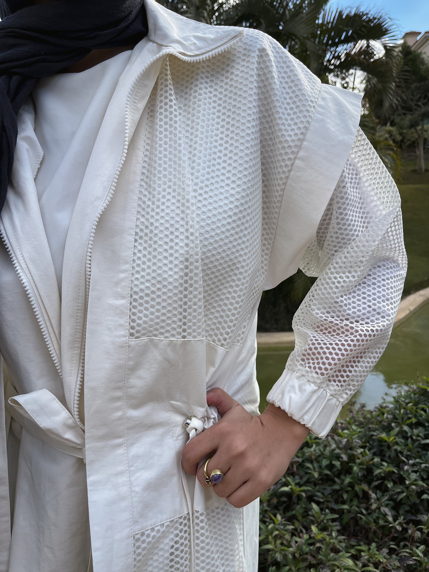 Faya Mesh Jacket - Offwhite