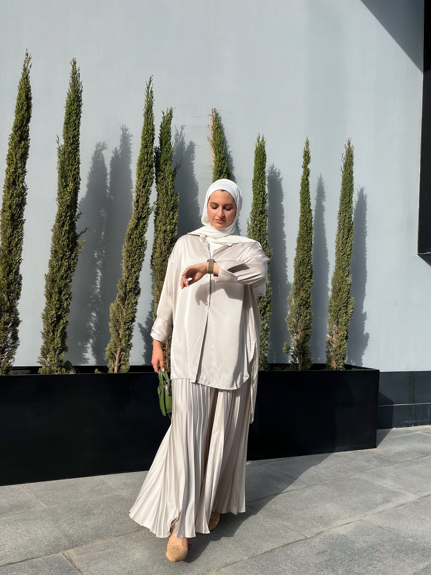 Stella silk set - Pearl