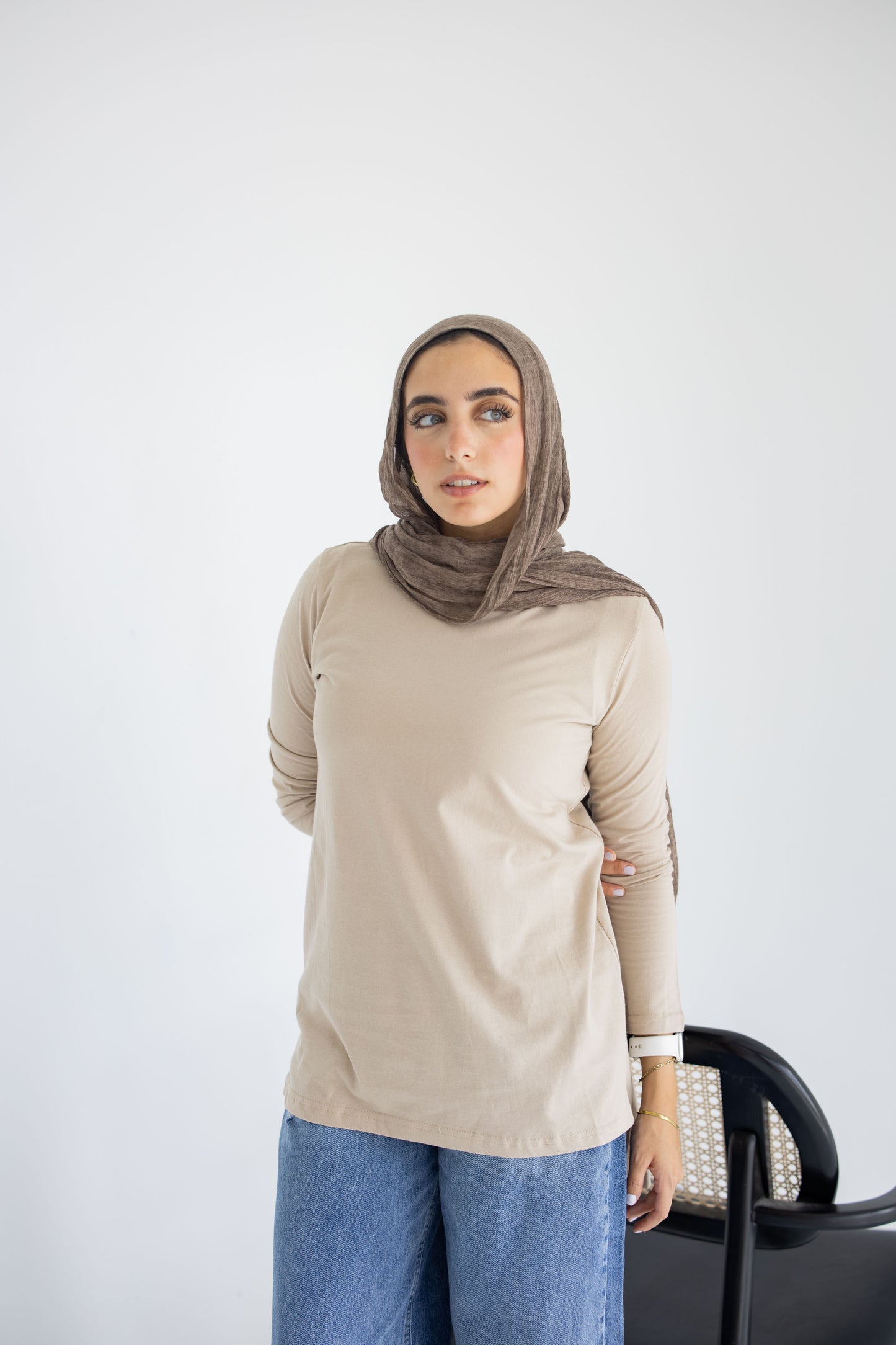 Cotton Basic Top - Beige