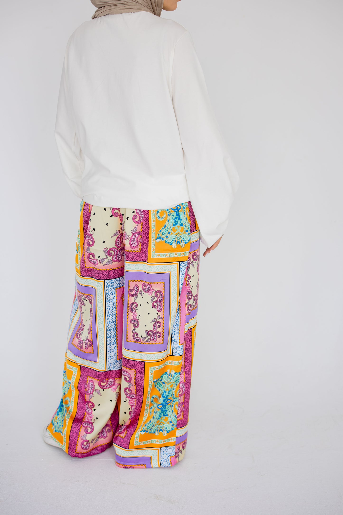 Coral Silk Pants