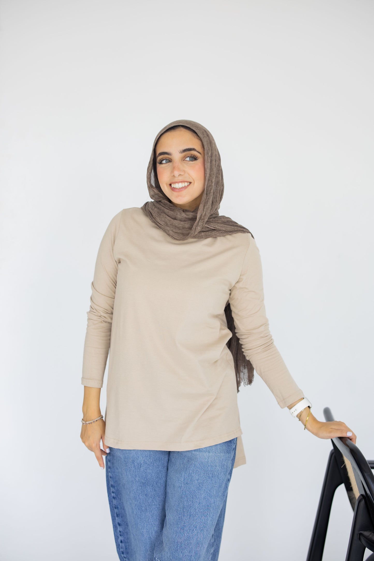 Cotton Basic Top - Beige