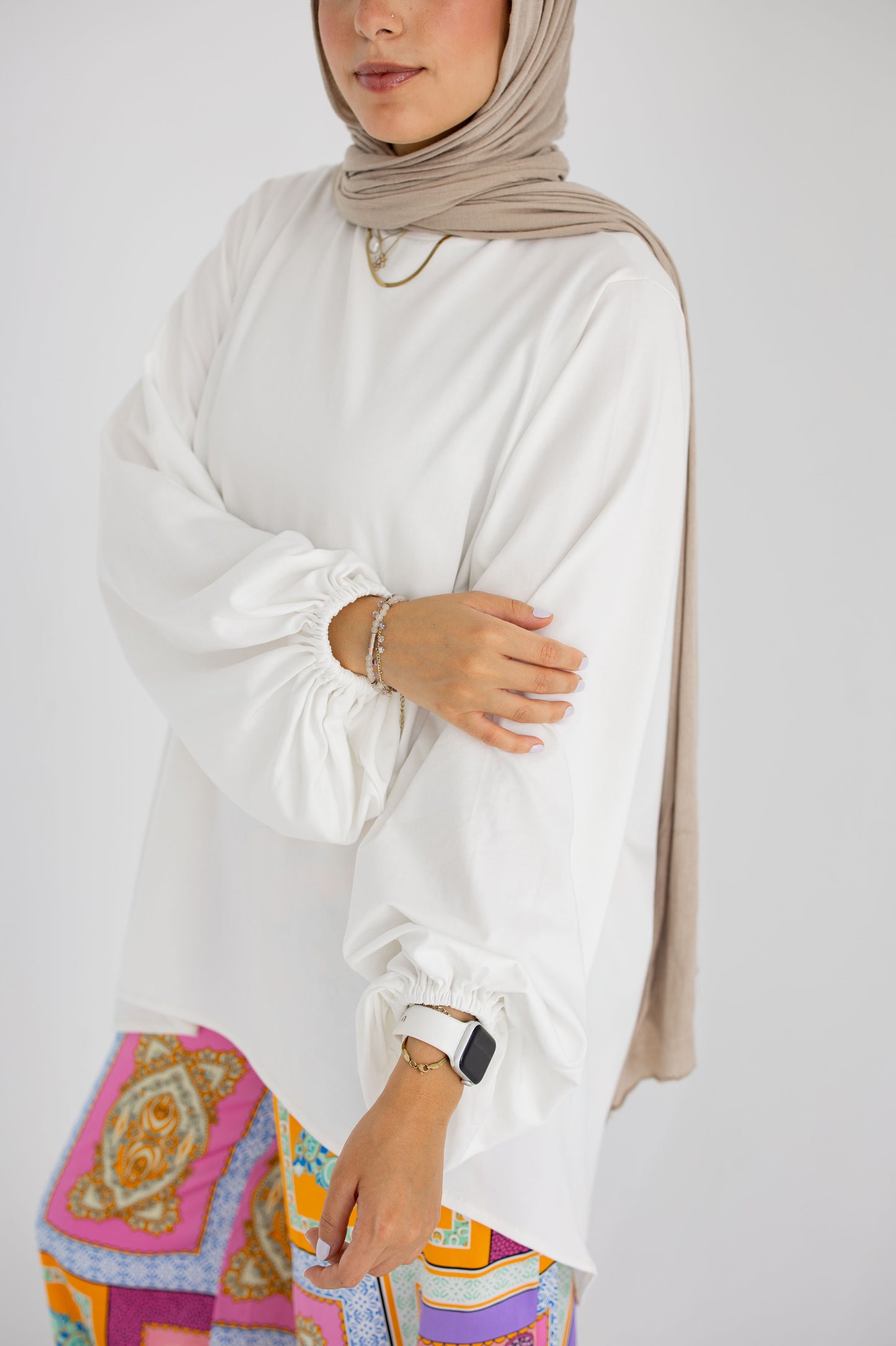 Bold Puff Blouse - White