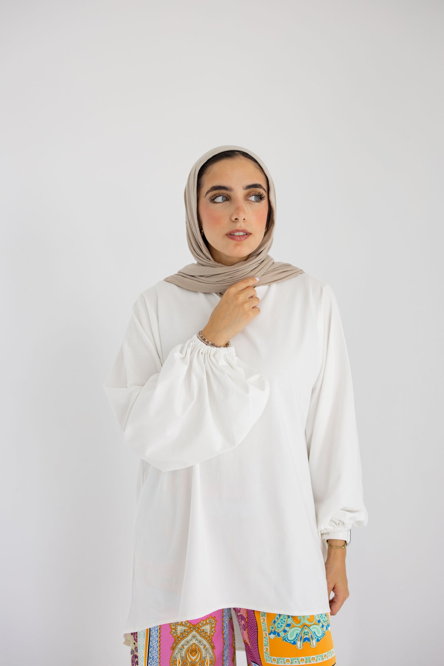 Bold Puff Blouse - White