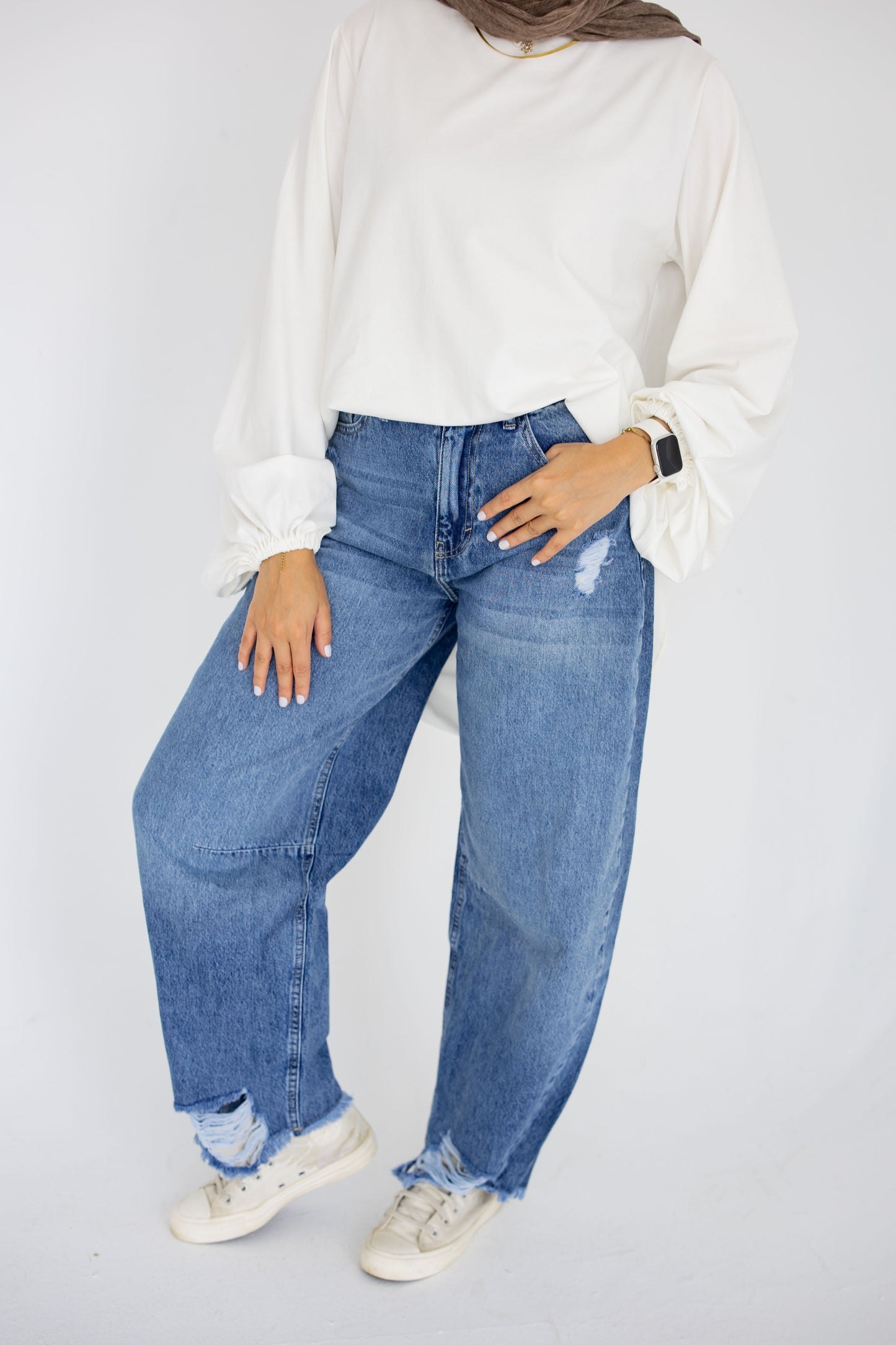 Bold Puff Blouse - White
