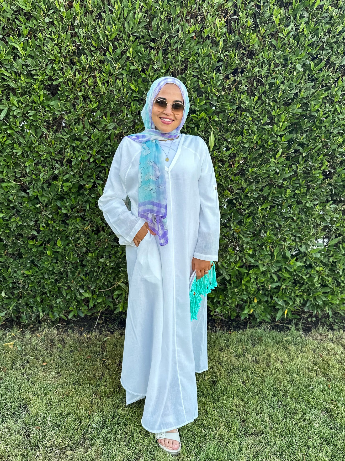 Linen Maxi Dress - White