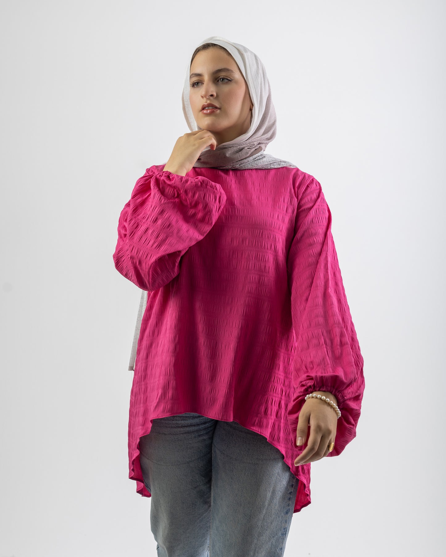Puffed Sleeves Blouse - Pink