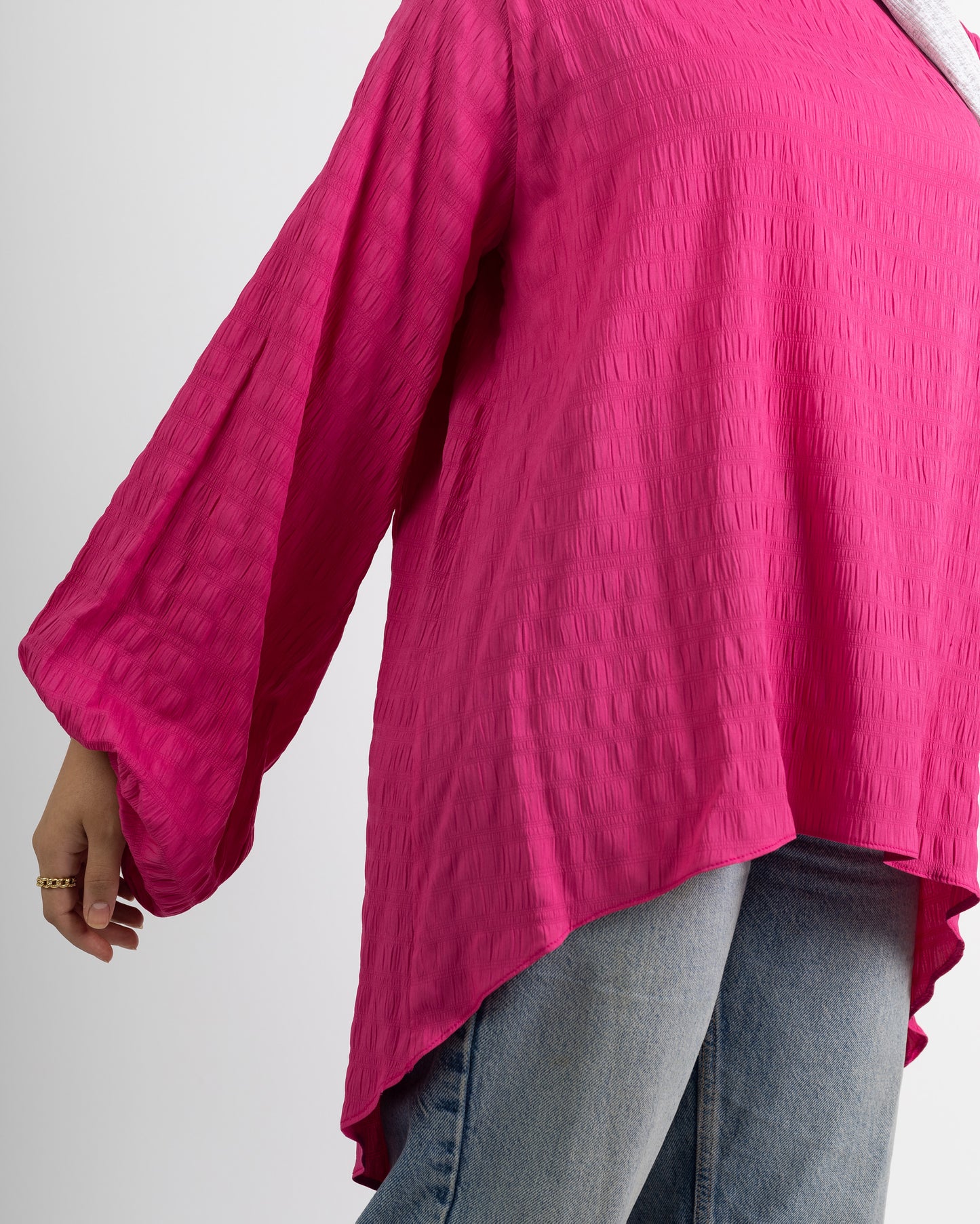 Puffed Sleeves Blouse - Pink