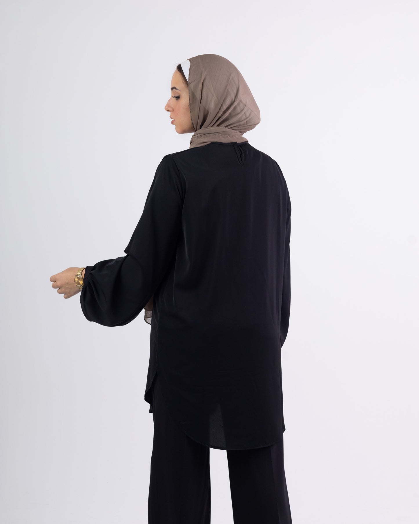 Puffed Basic Blouse - Black