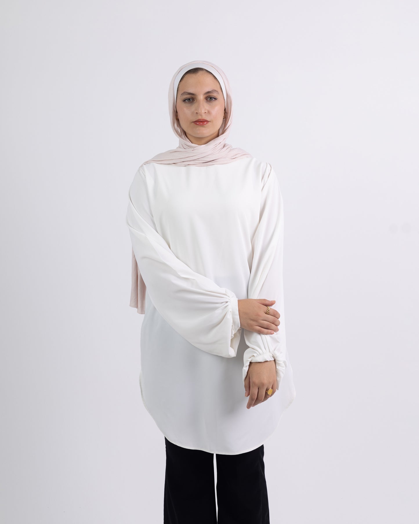 Puffed Basic Blouse - White