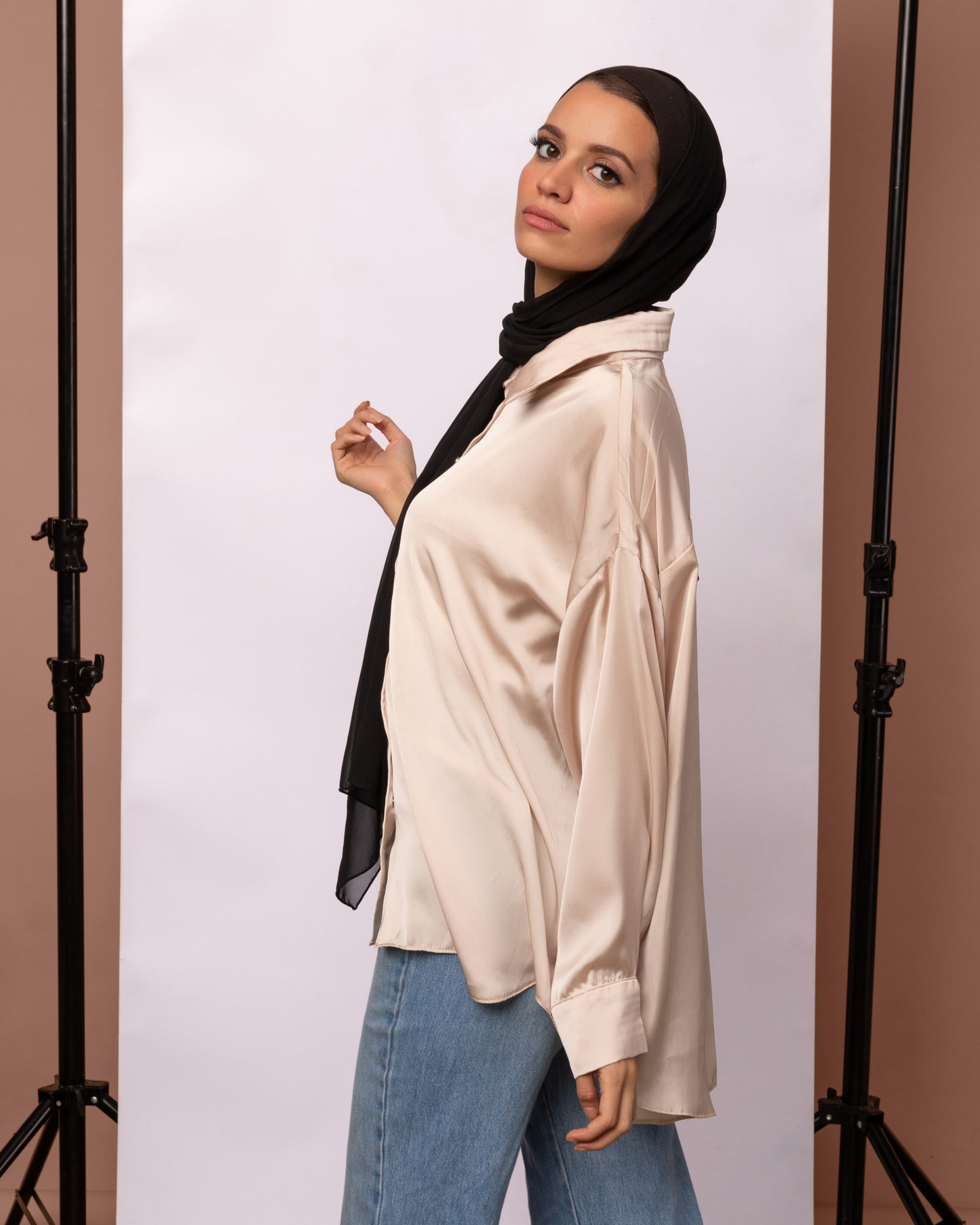 Satin Blouse - Beige