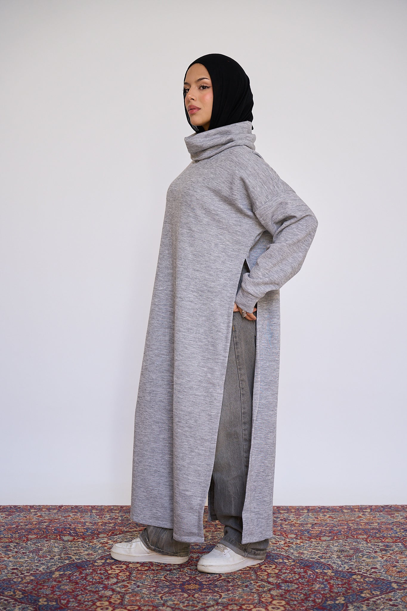 Open Sided sweater - Grey