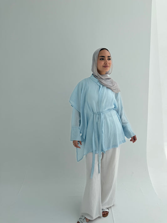 Wavy Blouse - Baby blue