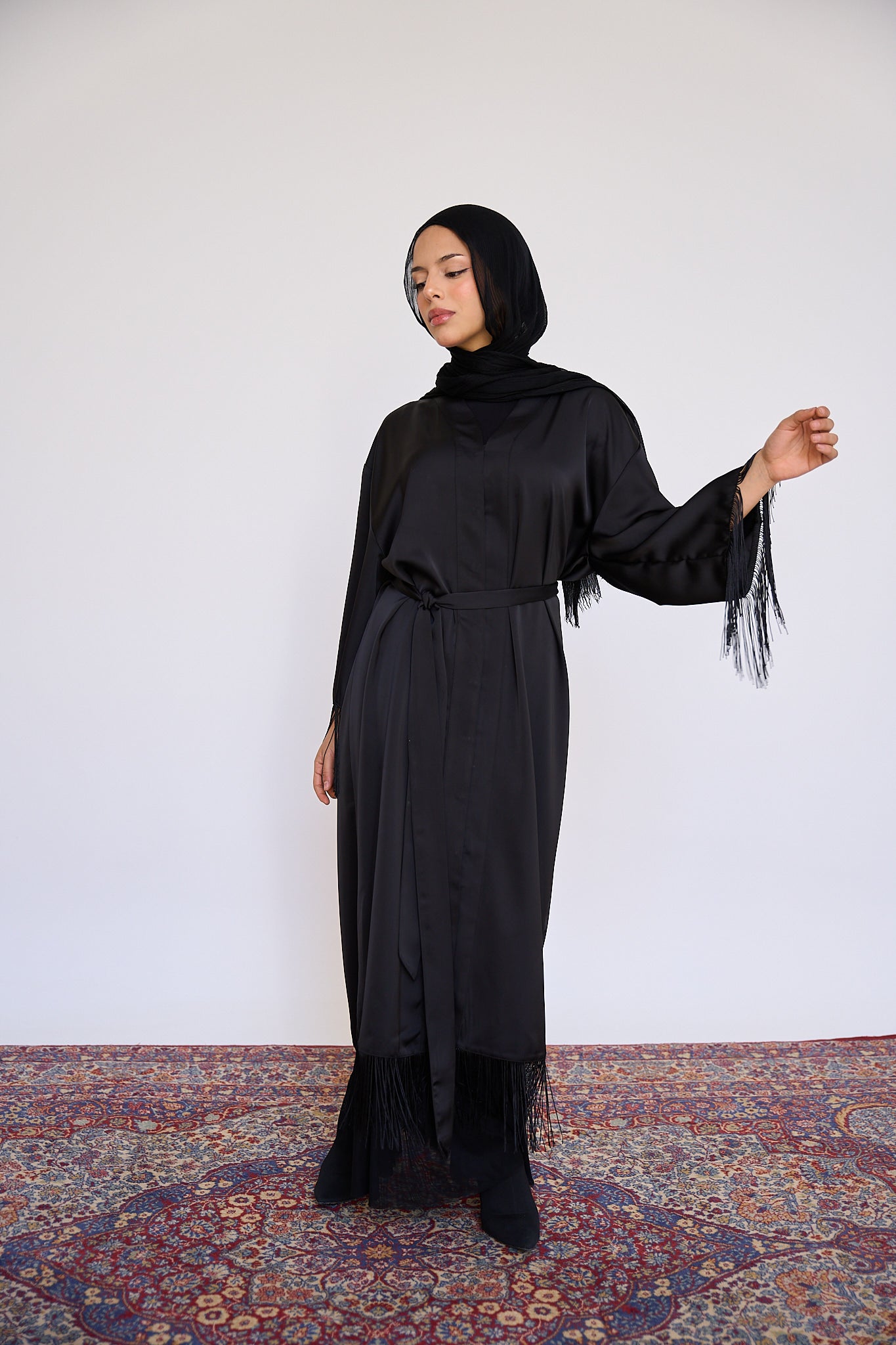 Tassel Abaya - Black