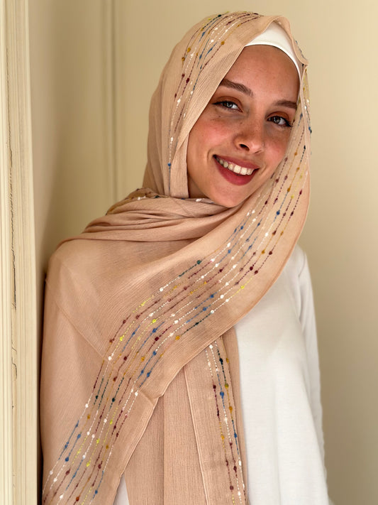 Jazzy whispers Scarf - Nude