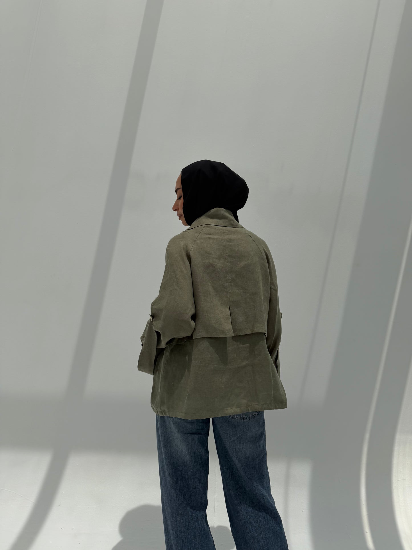 Trench Bomber Jacket - Olive