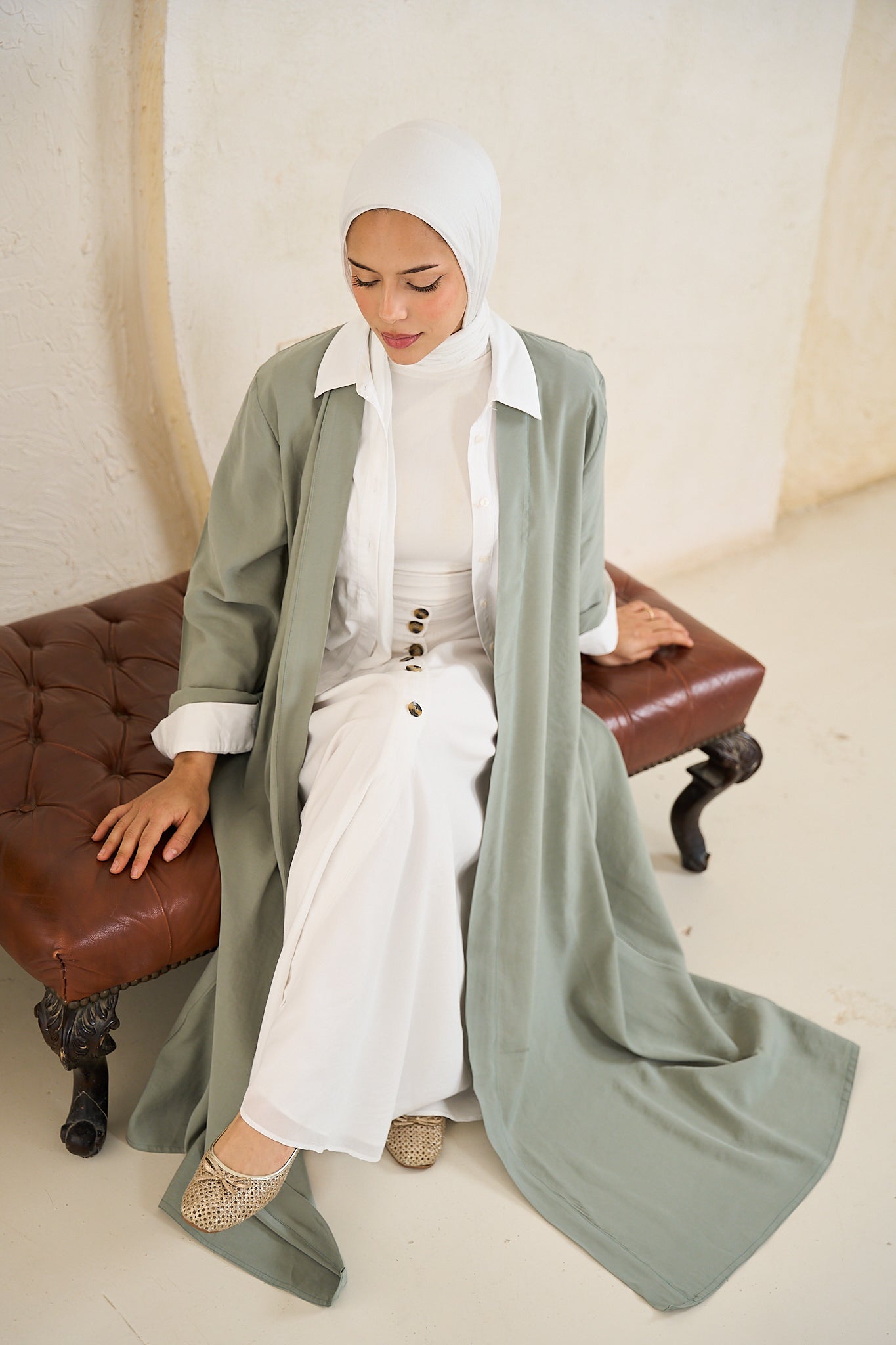 Open Abaya - Sage