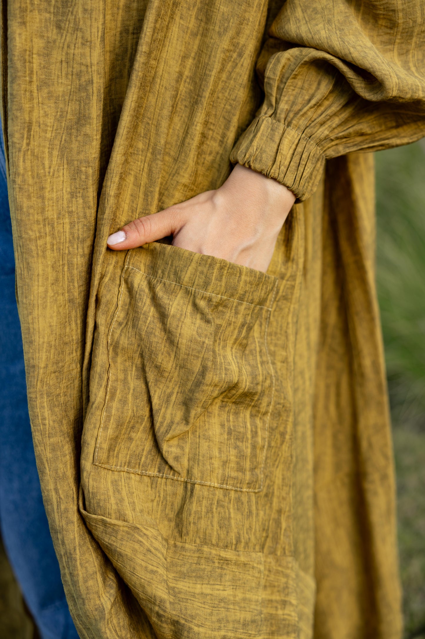 The Crinkle Cardigan - Mustard