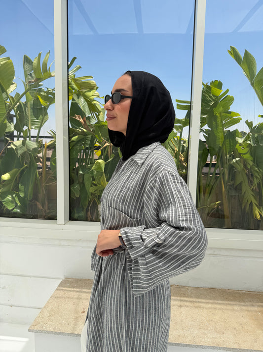 Timeless Striped Shirt  - Grey