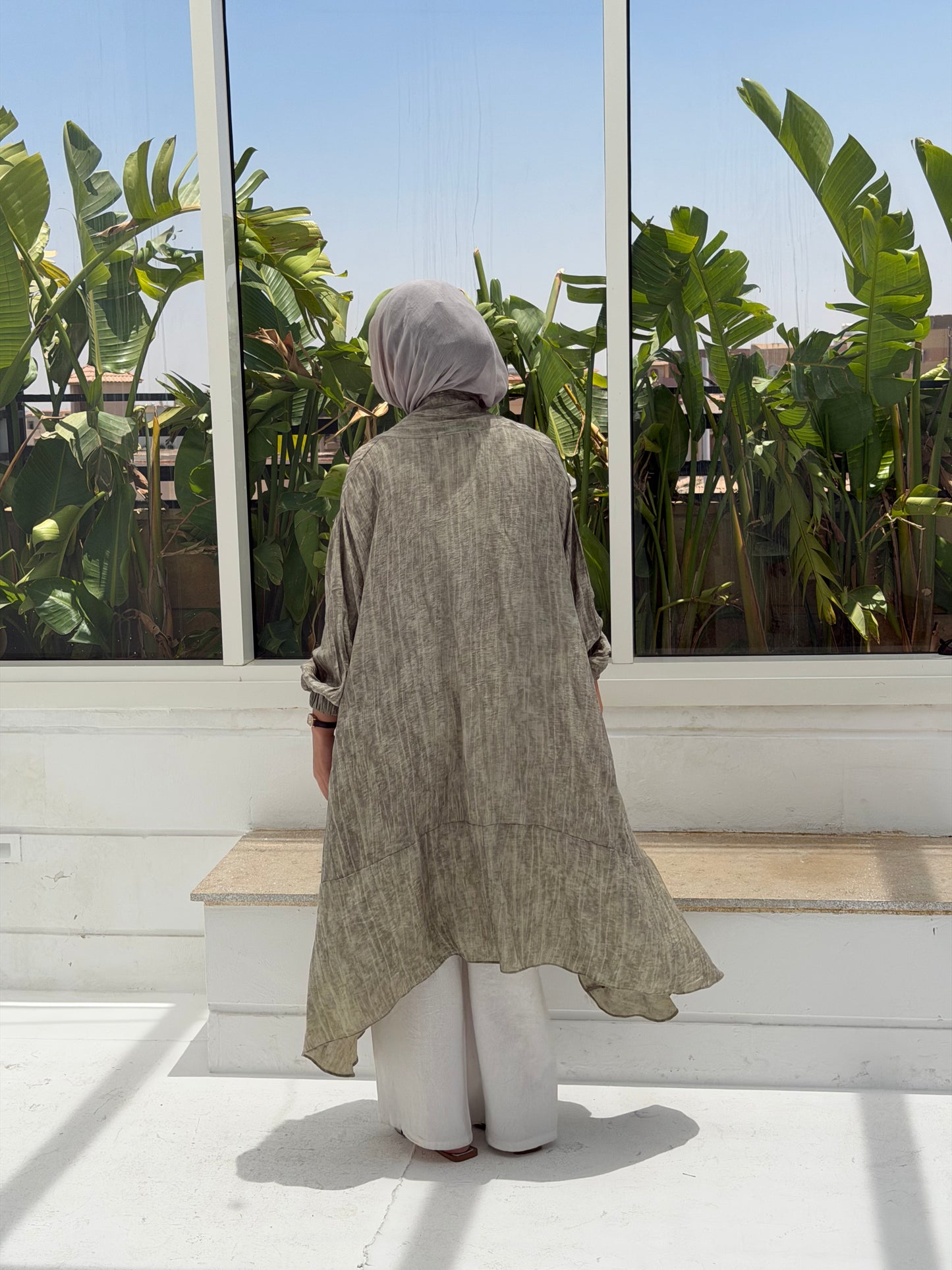 The Crinkle Cardigan - light olive