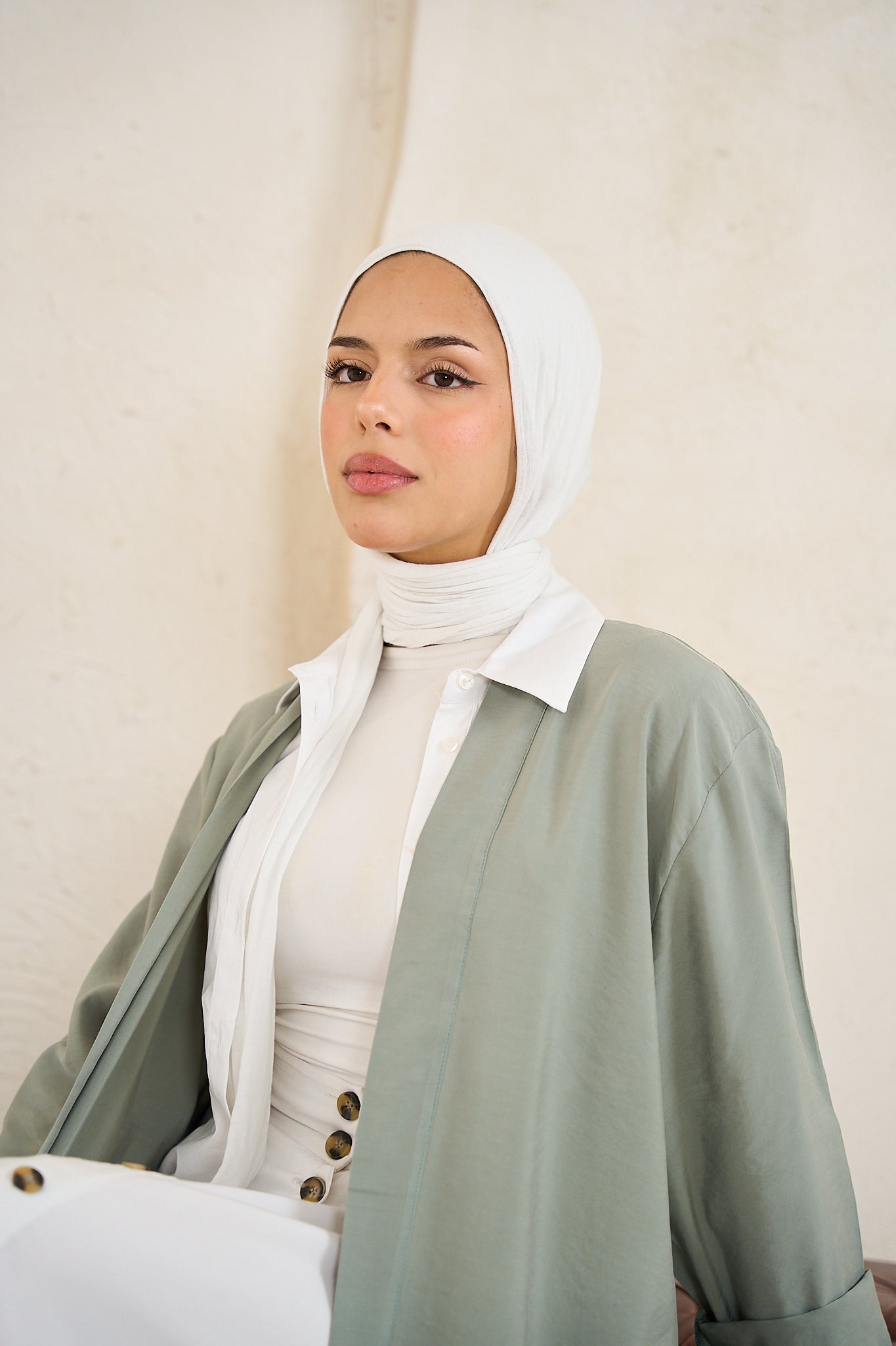 Open Abaya - Sage