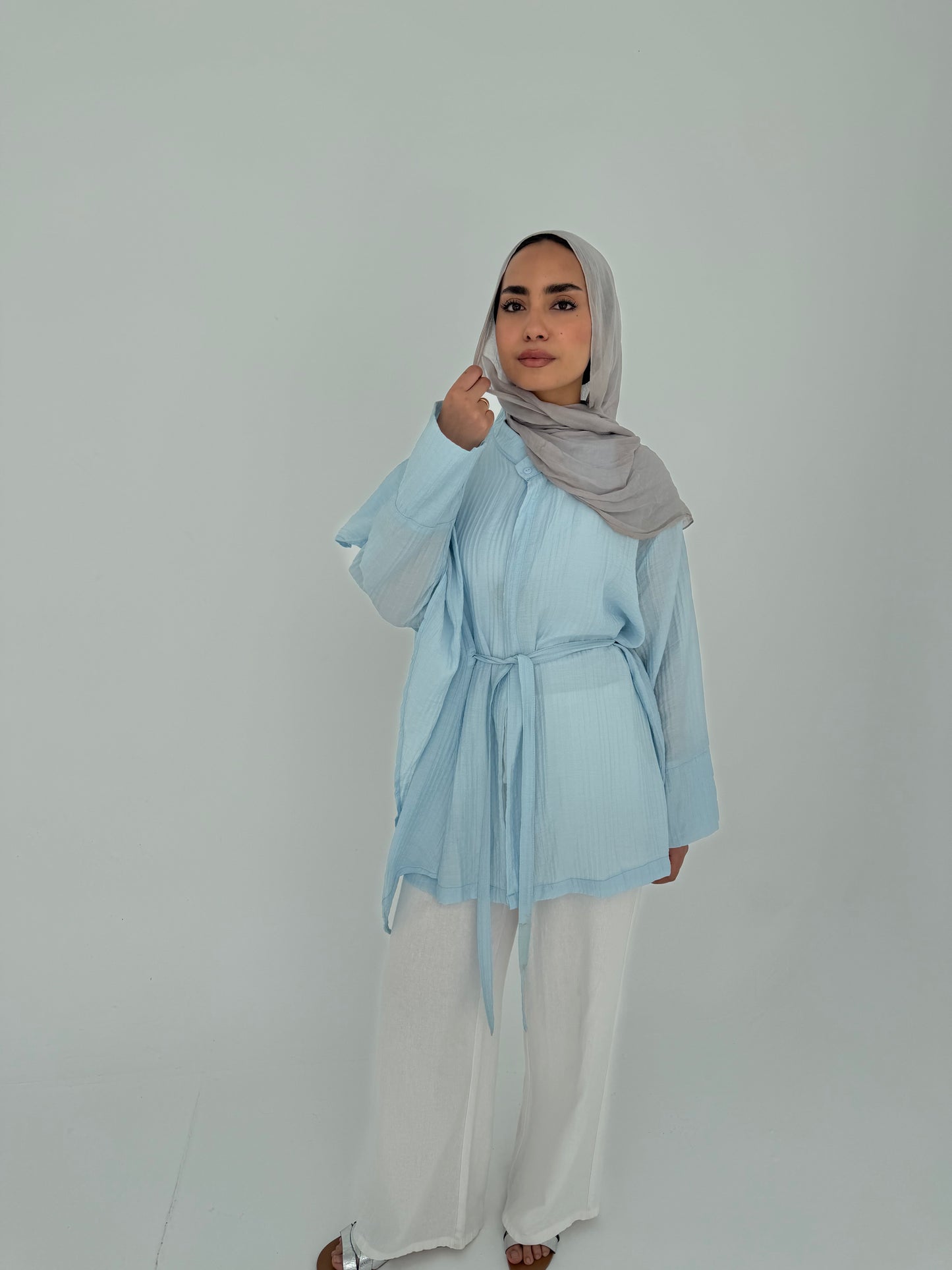 Wavy Blouse - Baby blue