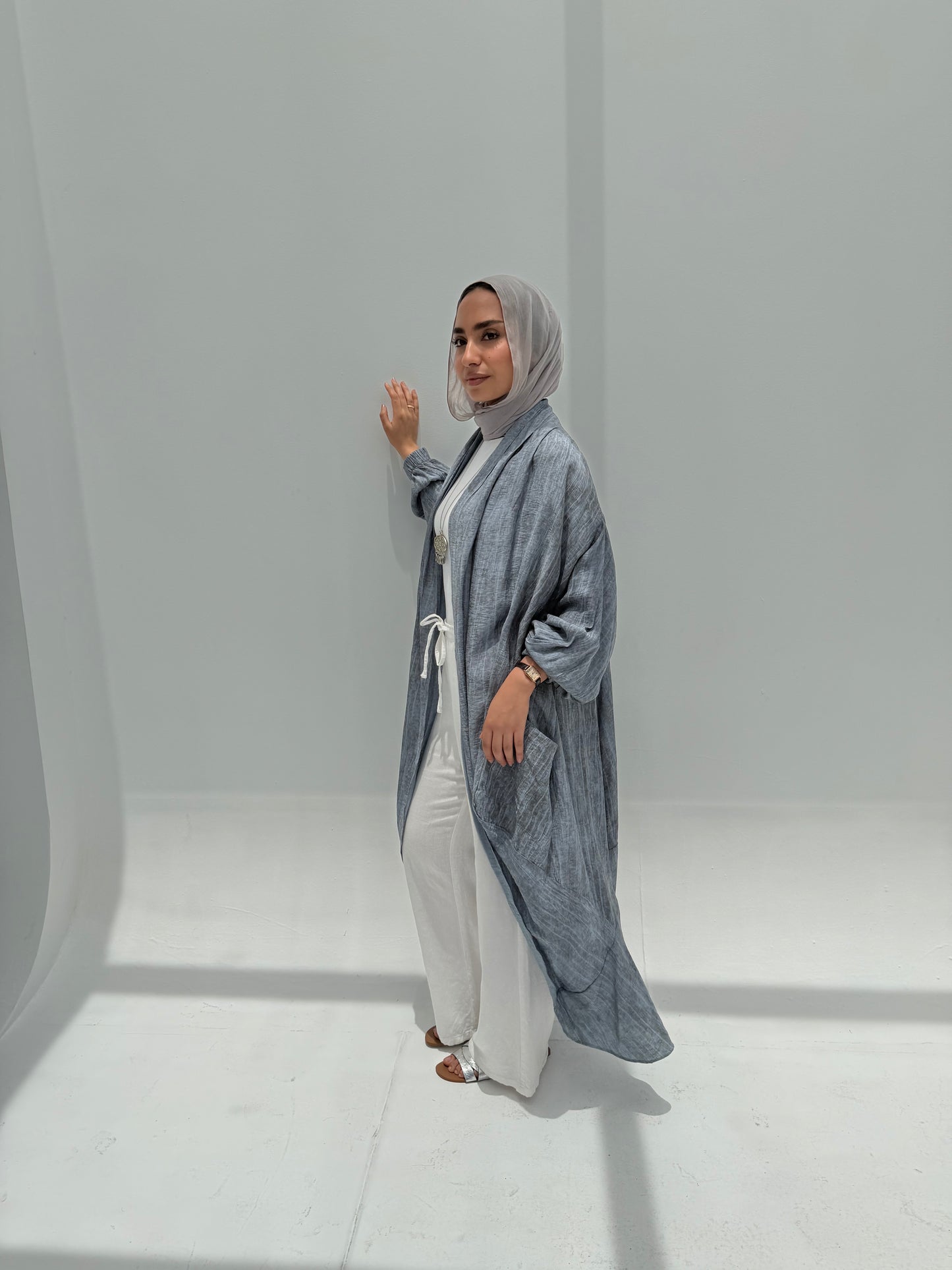 The Crinkle Cardigan - Blue