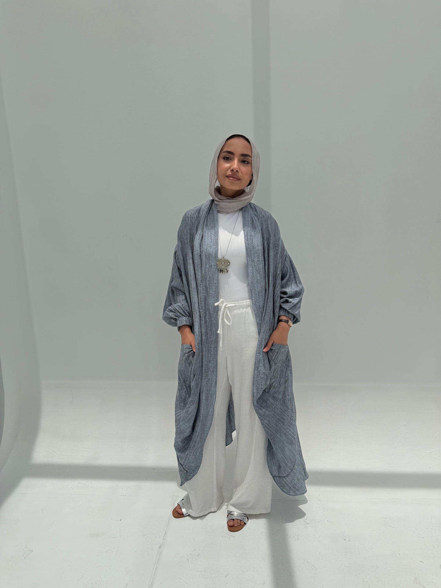 The Crinkle Cardigan - Blue