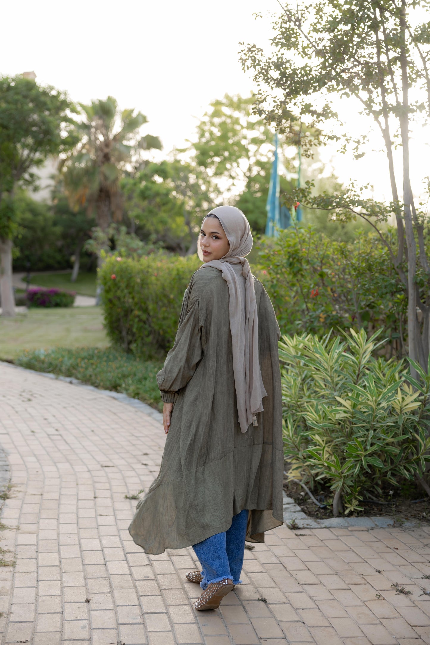 The Crinkle Cardigan - Olive