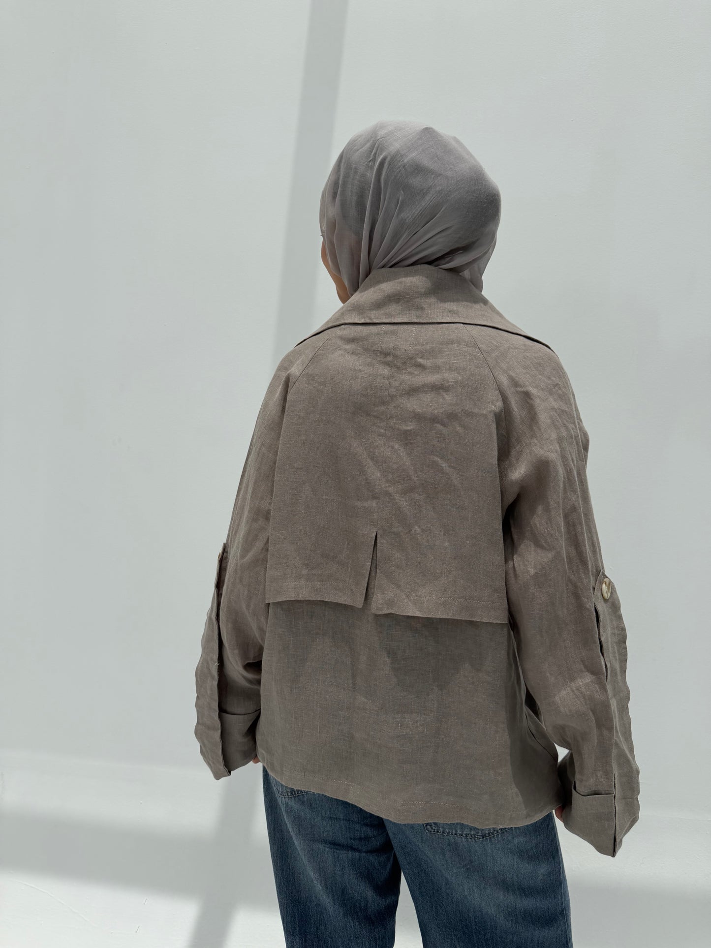 Trench Bomber Jacket - Cafe