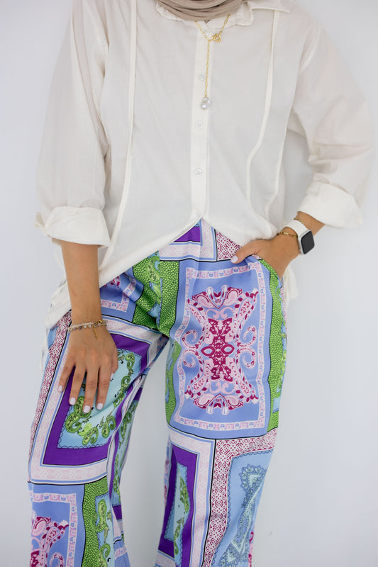 Azure Silk Pants