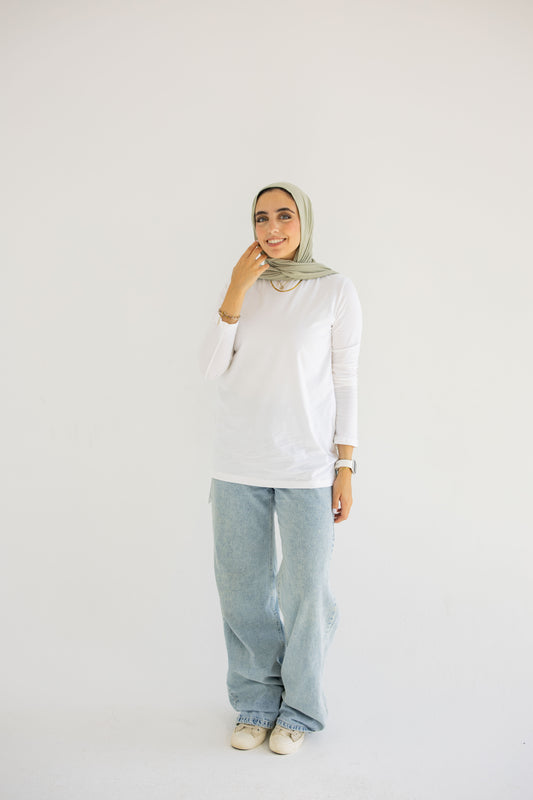 Cotton Basic Top - White